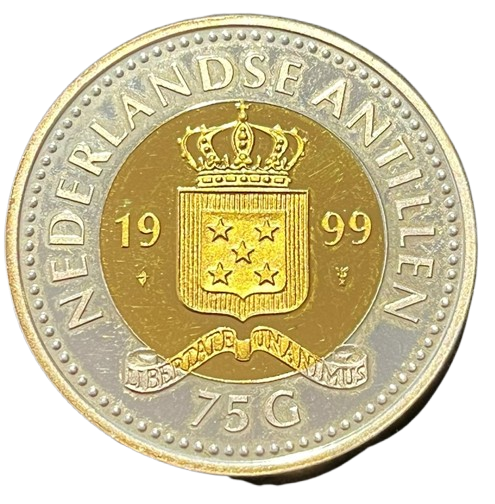 Gouden 75 Gulden 1999 Nederlandse Antillen