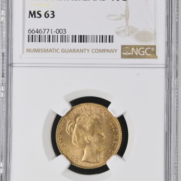 10 GULDEN 1898 ms63 M.P. ngc