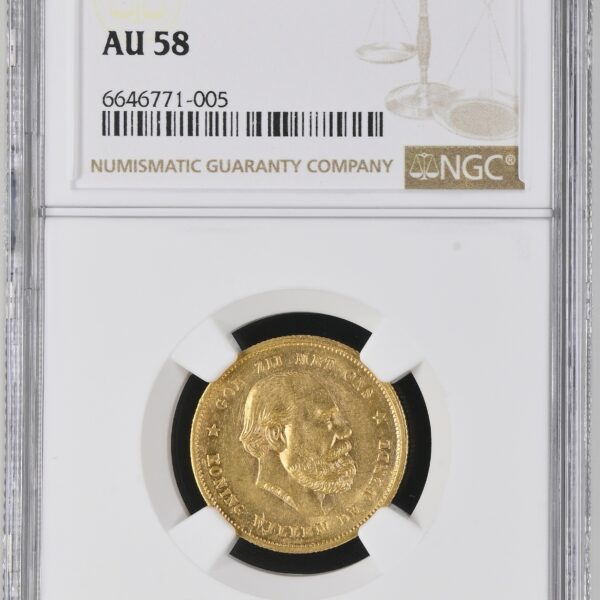 10 gulden 1888 AU58 NGC