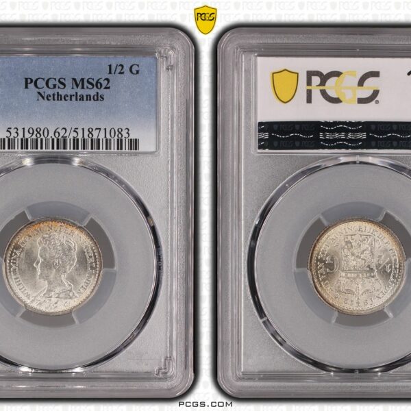 halve gulden 1912 MS62 PCGS Patina langs rand
