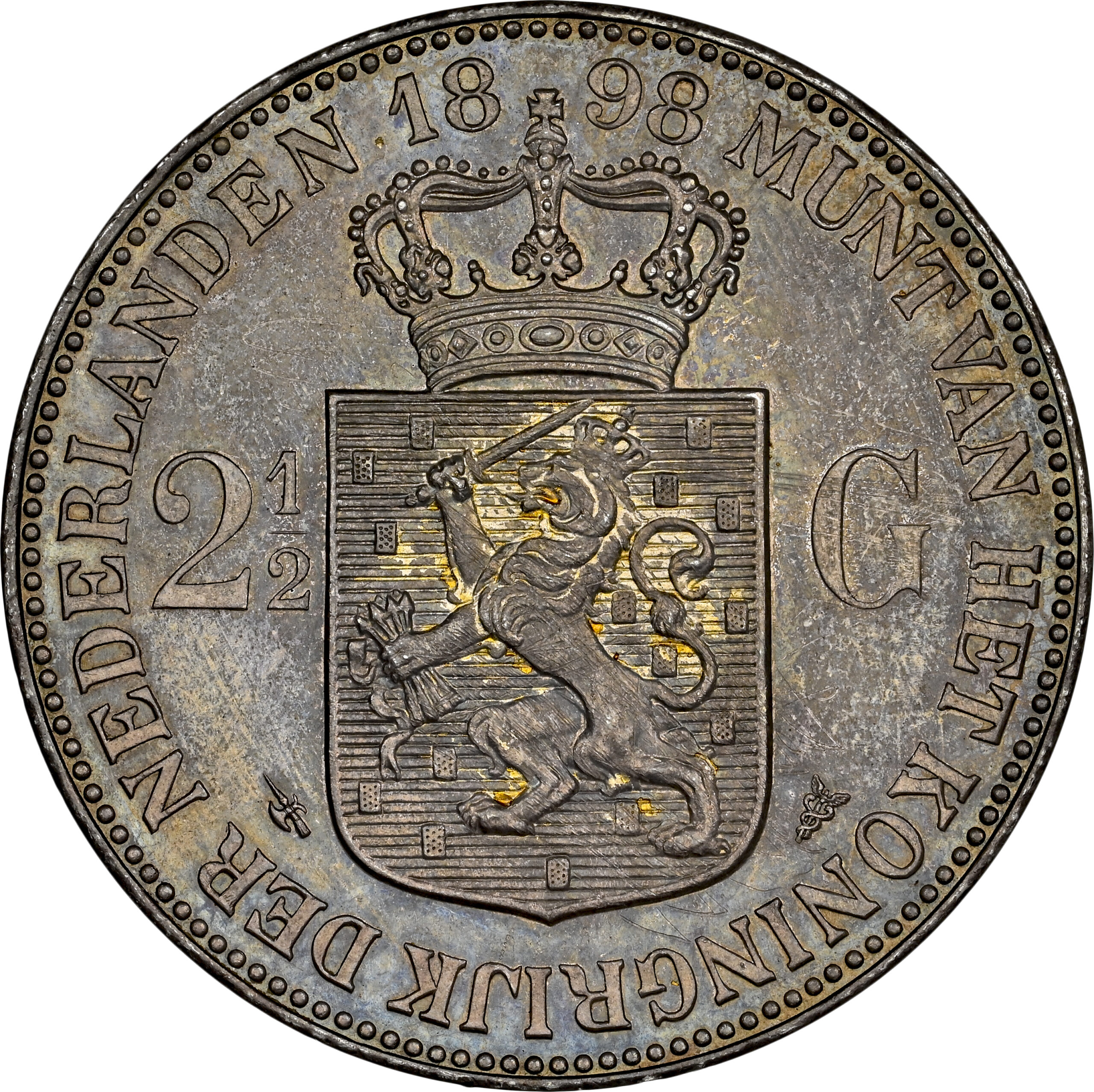 6490985-001.1 2 1/2 gulden 1898 Proof