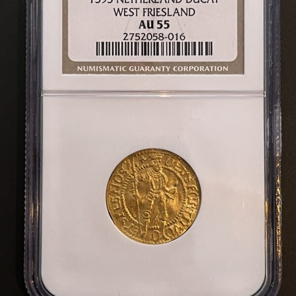 W.Friesland Gouden Dukaat 1595 Hongaars type AU55 NGC