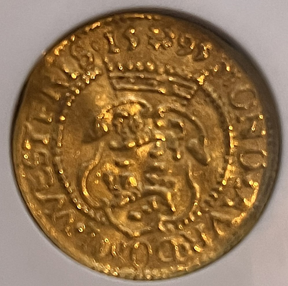 IMG_8112 W.Friesland Gouden Dukaat 1595 Hongaars type AU55 NGC