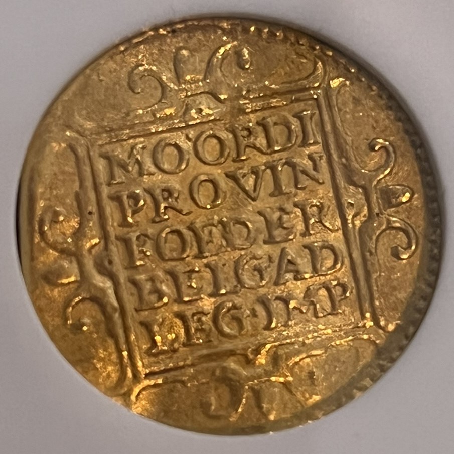 IMG_8116 Holland Gouden Dukaat 1595 AU55 NGC Spaans Type