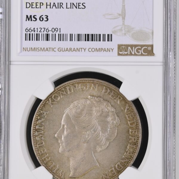 2½ Gulden 1938 grof haar MS63 NGC