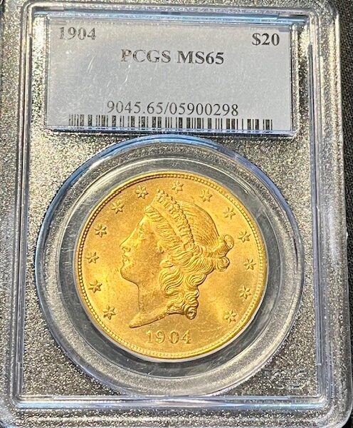 20 dollar 1904 Liberty head MS65