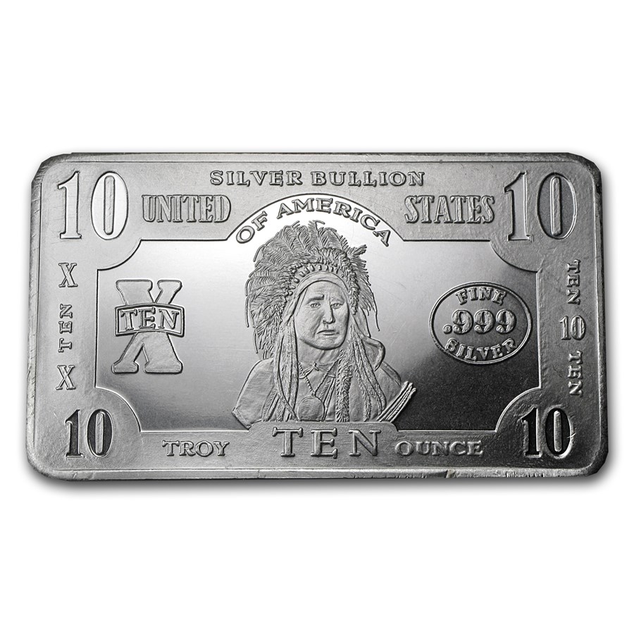 10 oz zilverbaar Indian Chief 10 oz zilverbaar Indian Chief