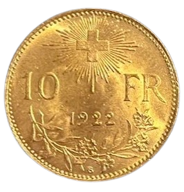 Gouden 10 Francs Zwitserland (1911-1922)