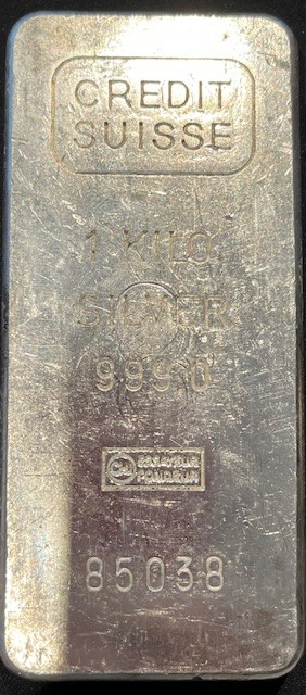 Credit Suisse 1 kg zilverbaar Credit Suisse 1 kg zilverbaar