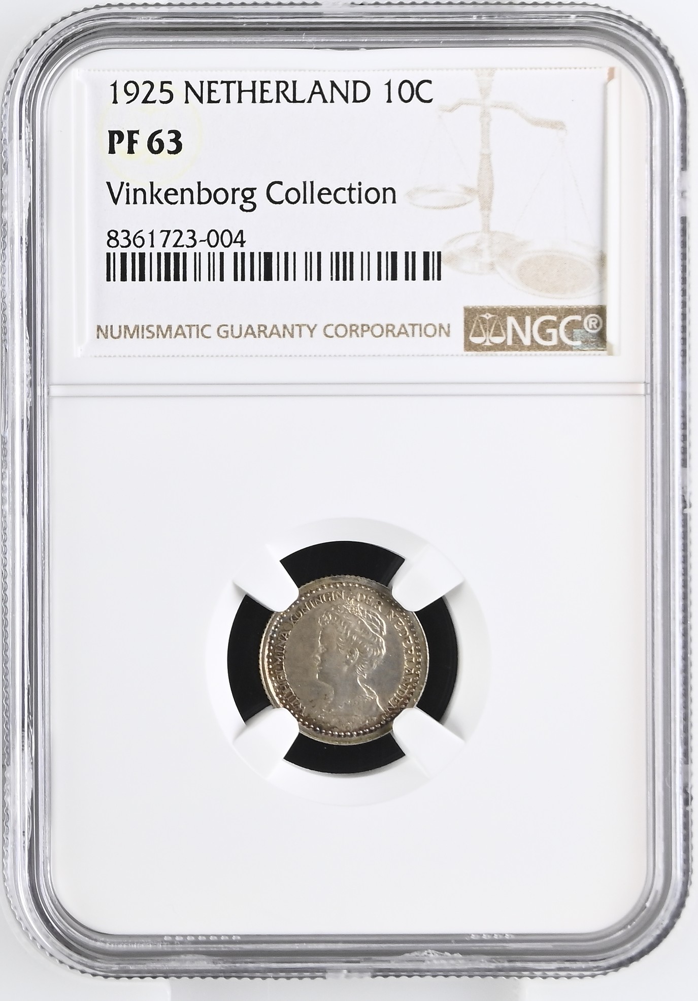 10 cent 1925 Proof NGC PF63 Ex Vinkenborg 10 cent 1925 Proof NGC PF63 Ex Vinkenborg