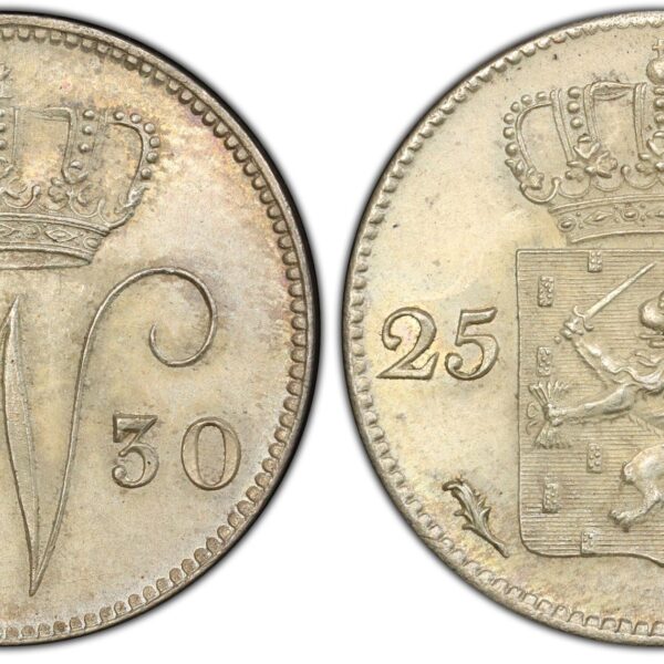 25 cent 1830 Brussel MS63 PCGS