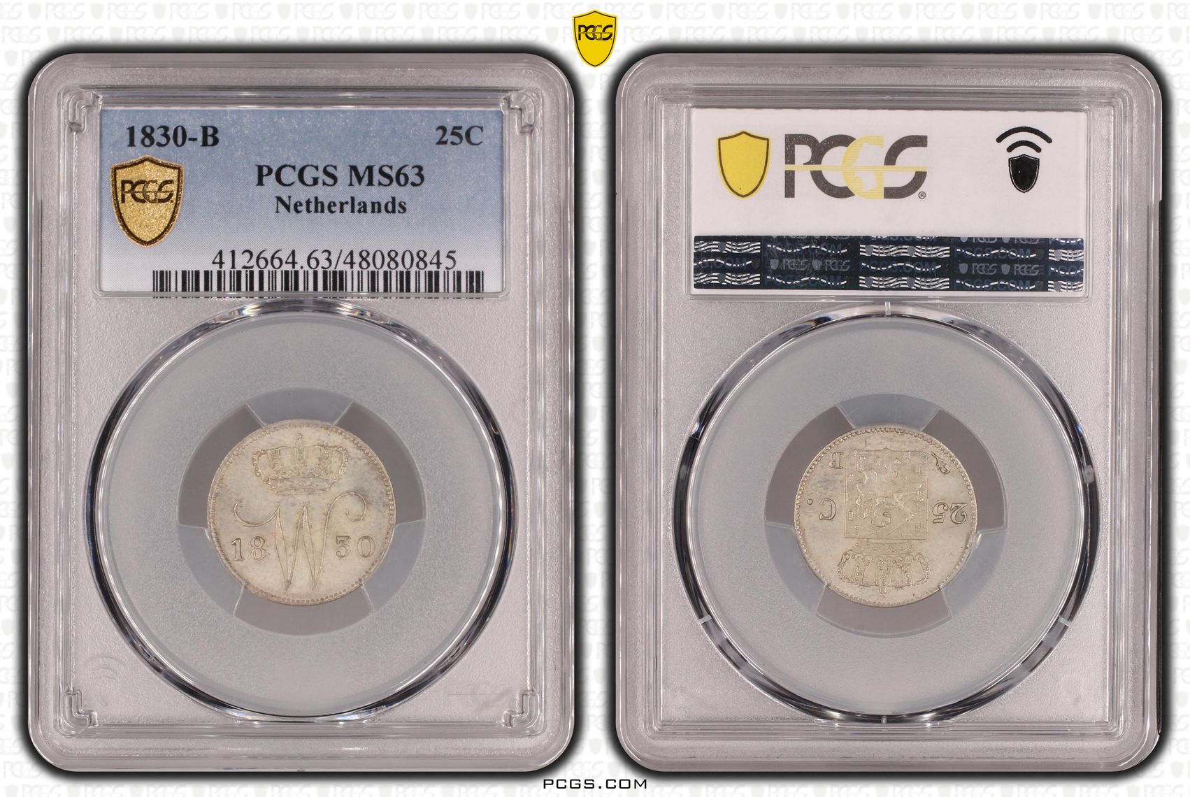 25 cent 1830 Brussel MS63 PCGS slab 25 cent 1830 Brussel MS63 PCGS