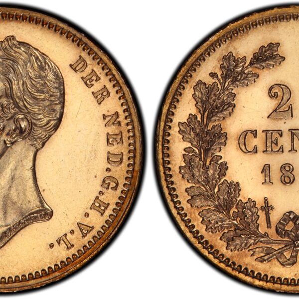 25 cent 1848 Proof Willem II PR63 PCGS