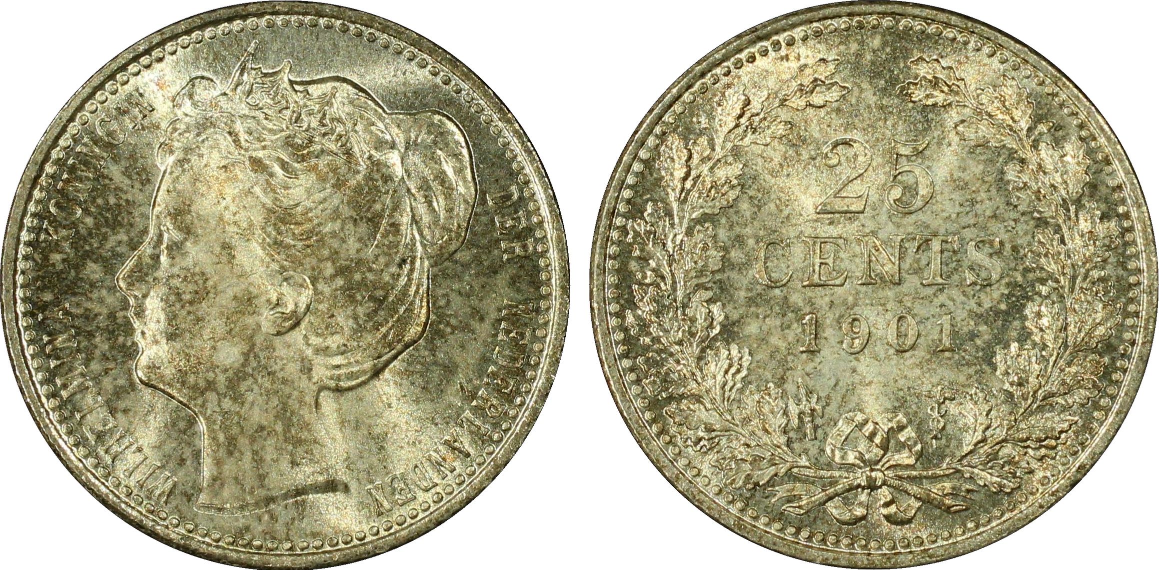25 cent 1901 MS66 PCGS Smalle Hals 25 cent 1901 MS66 PCGS Smalle Hals