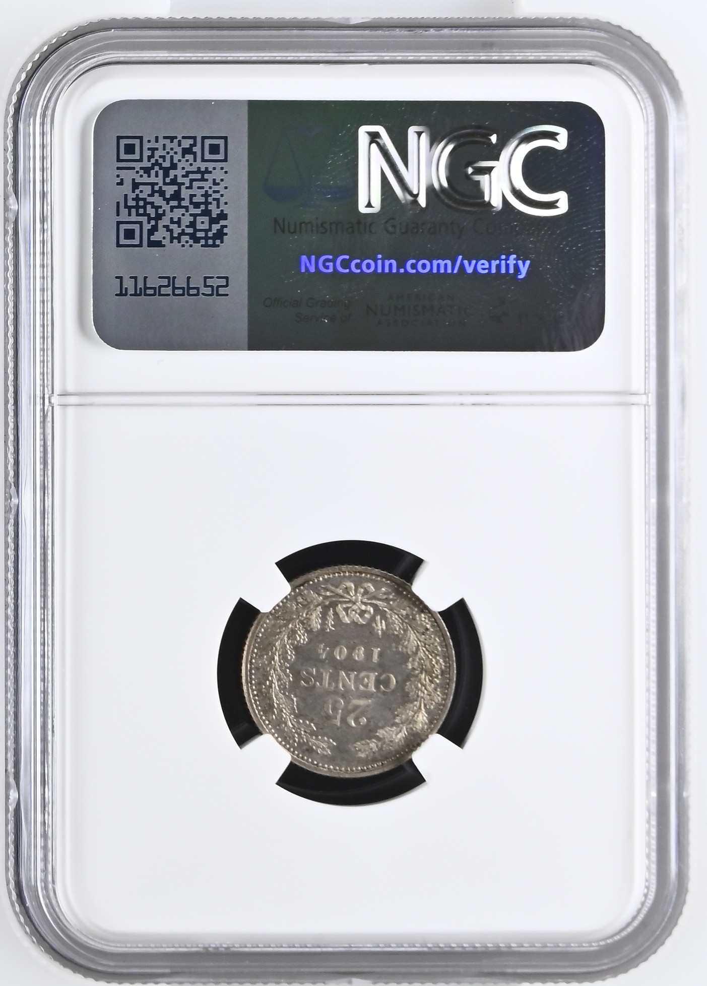 25 cent 1904 Proof PF63 NGC Ex Vinkenborg.1 25 cent 1904 Proof PF63 NGC Ex Vinkenborg