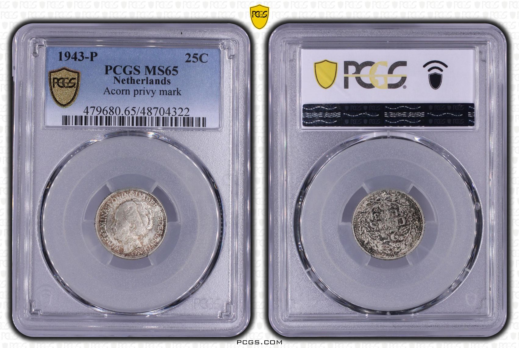 25 cent 1943 EP MS65 PCGS.1 25 cent 1943 EP MS65 PCGS