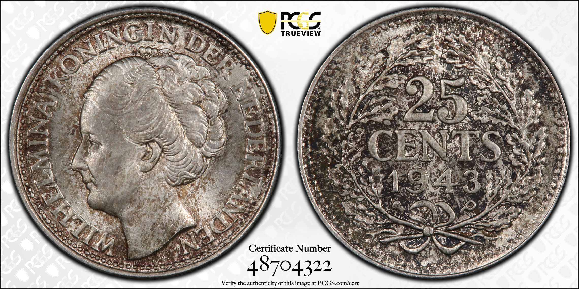 25 cent 1943 EP MS65 PCGS 25 cent 1943 EP MS65 PCGS