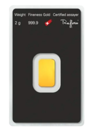 Argor Heraeus 2 gram goudbaar back 101munten Argor Heraeus 2 gram