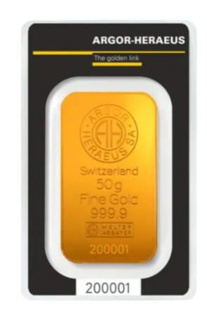 50 gram goudbaar Argor