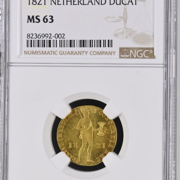 Dukaat 1821 Utrecht MS63 NGC