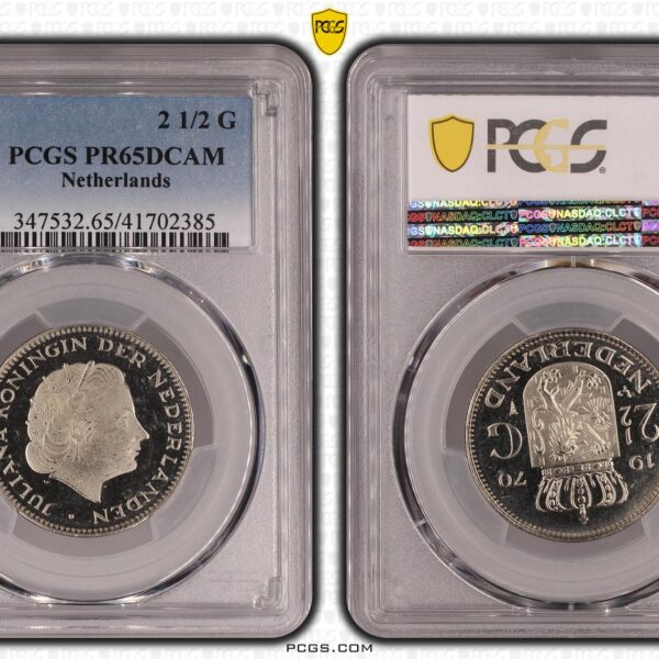 Koningin Juliana 2 1/2 gulden 1970 Proof PR65DCAM PCGS