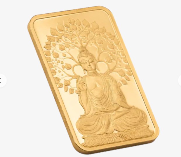 Pamp goudbaar 5 gram Lucy Buddha front side 101munten lucky buddha