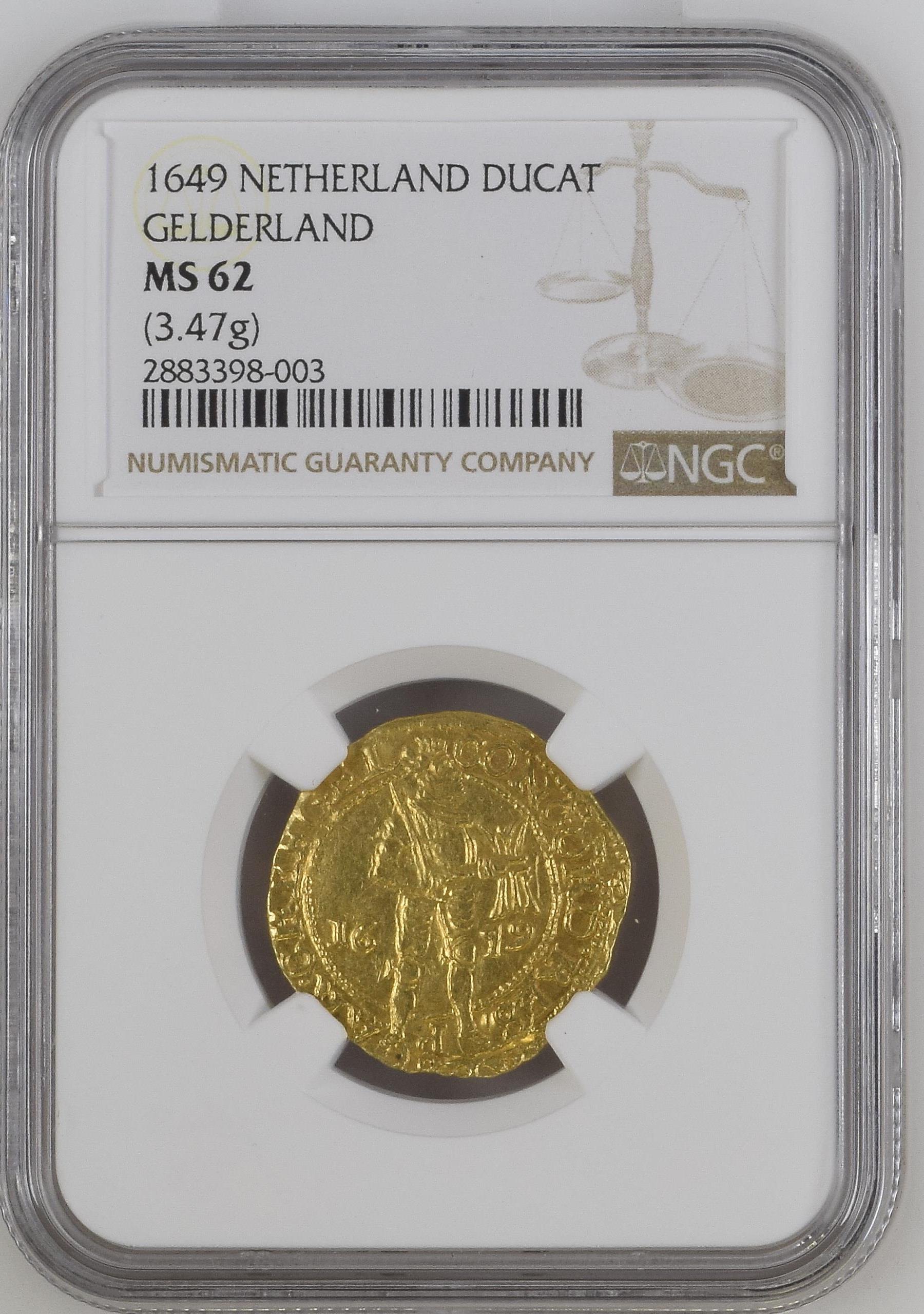 Provincie Gelderland Gouden Dukaat 1649 MS62 NGC Provincie Gelderland Gouden Dukaat 1649 MS62 NGC