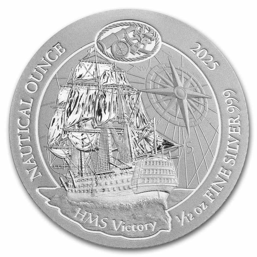 Rwanda Nautical HMS Victory 0.08333oz front 101munten Victory 1/12 oz