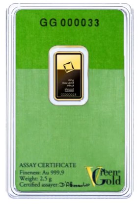 2,5 gram Valcambi Green