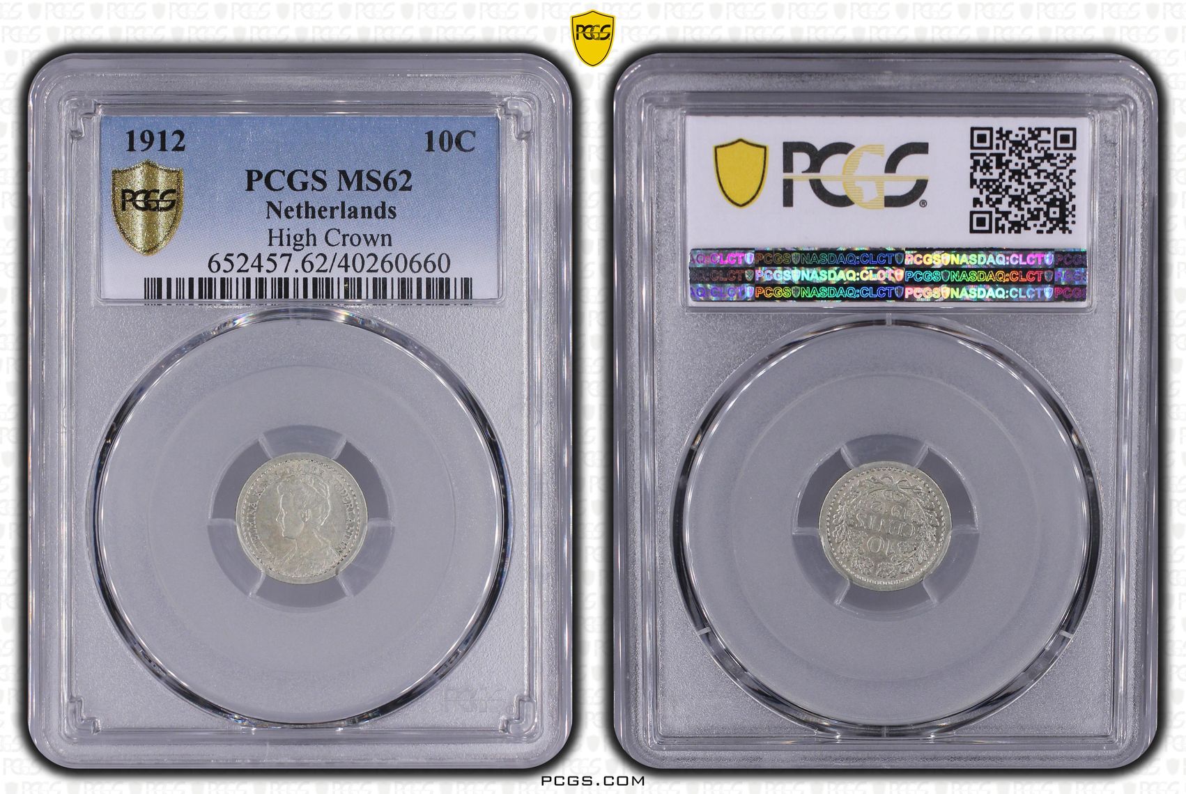 10 cent 1912 hoge kroon MS62 PCGS kopje 1910 10 cent 1912 hoge kroon MS62 PCGS kopje 1910