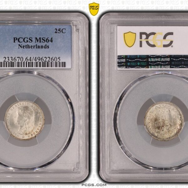 25 cent 1893 met punt MS64 PCGS