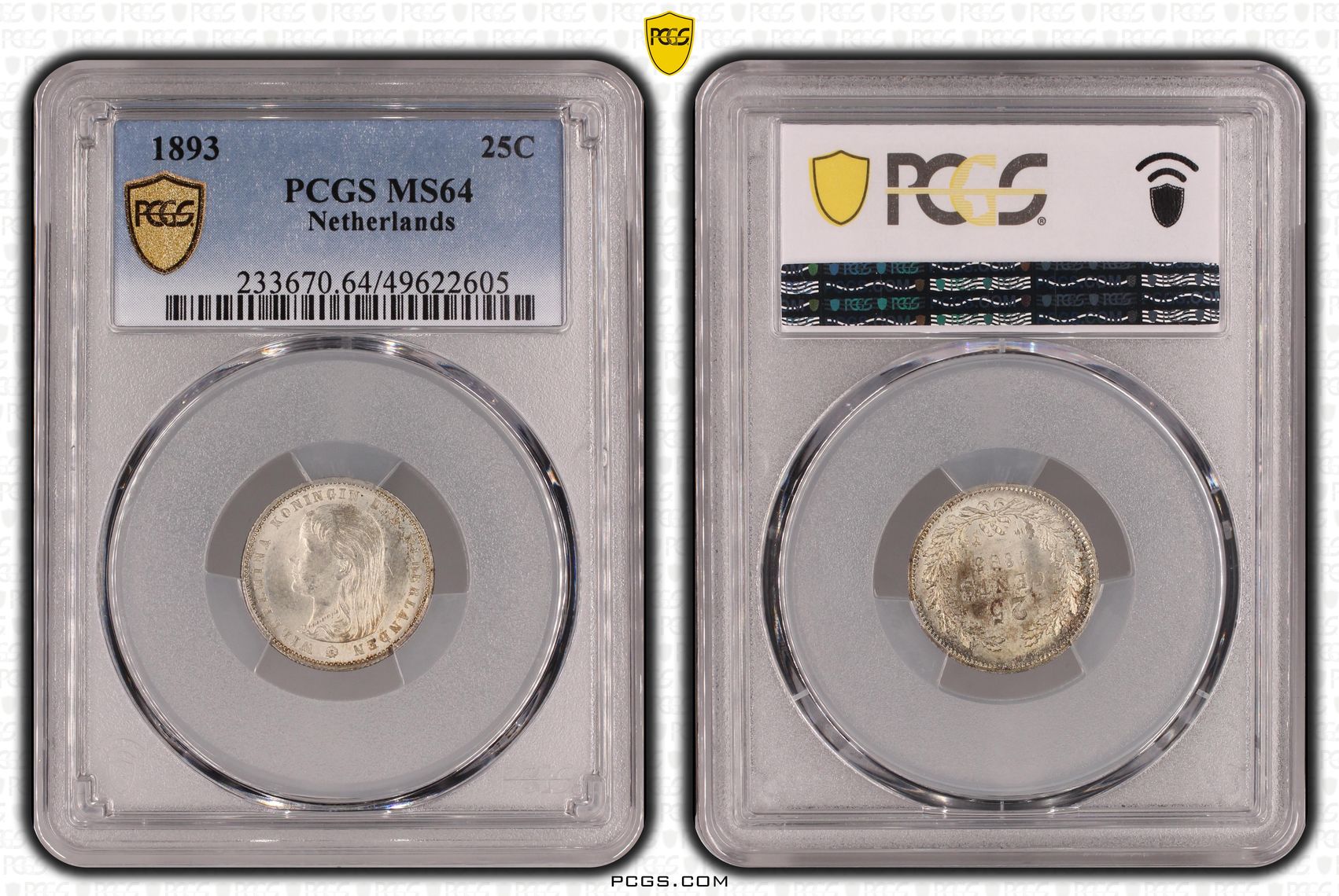 25 cent 1893 met punt MS64 PCGS 25 cent 1893 met punt MS64 PCGS