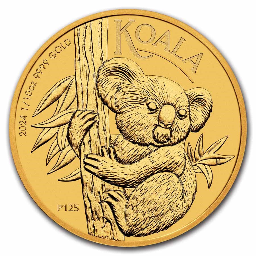 Gouden Koala 0.10 oz 2024 front 101munten Gouden Koala