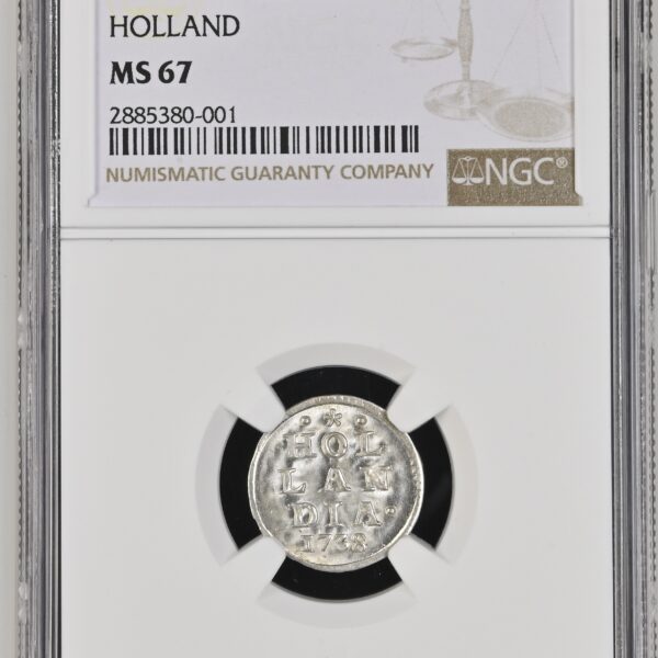 Provincie Holland Pijl-of Bezemstuiver 1738 NGC MS67 (Top Pop 4/0)