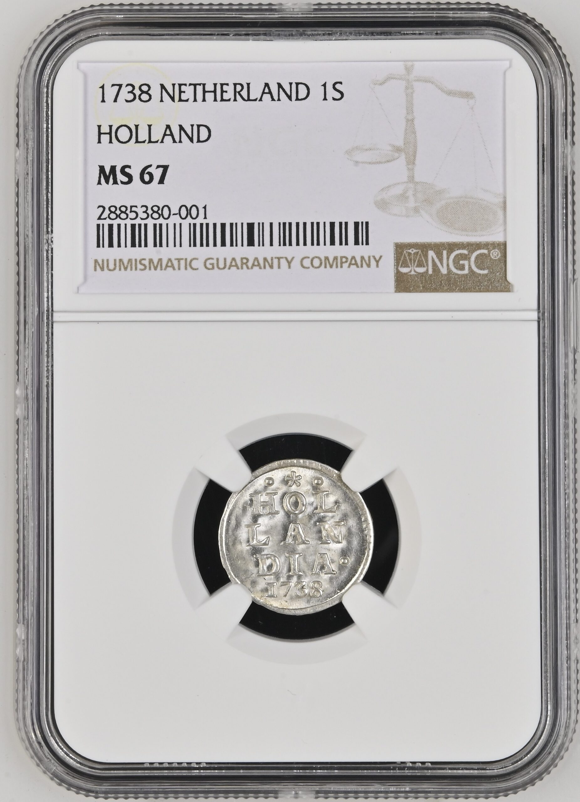 NGC2885380-001_OBV Provincie Holland Pijl-of Bezemstuiver 1738 NGC MS67 (Top Pop 4/0)