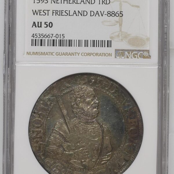 Provincie W.Friesland Prinsendaalder 1593 NGC AU50 Patina