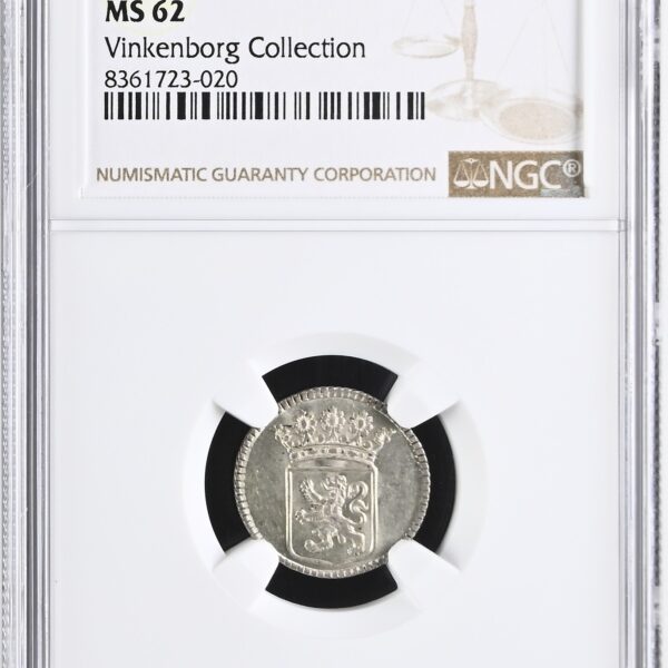 Zilveren 1/2 Duit VOC Holland 1756 – MS62 NGC | Ex-Vinkenborg Collectie
