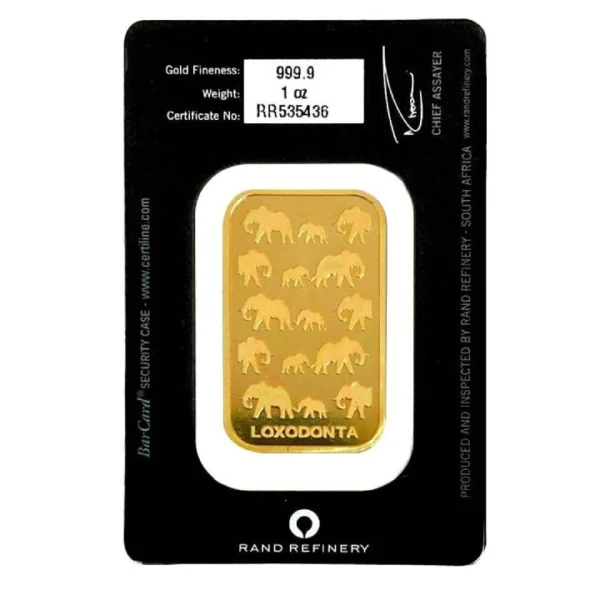 1 oz goudbaar Africana Loxodanta