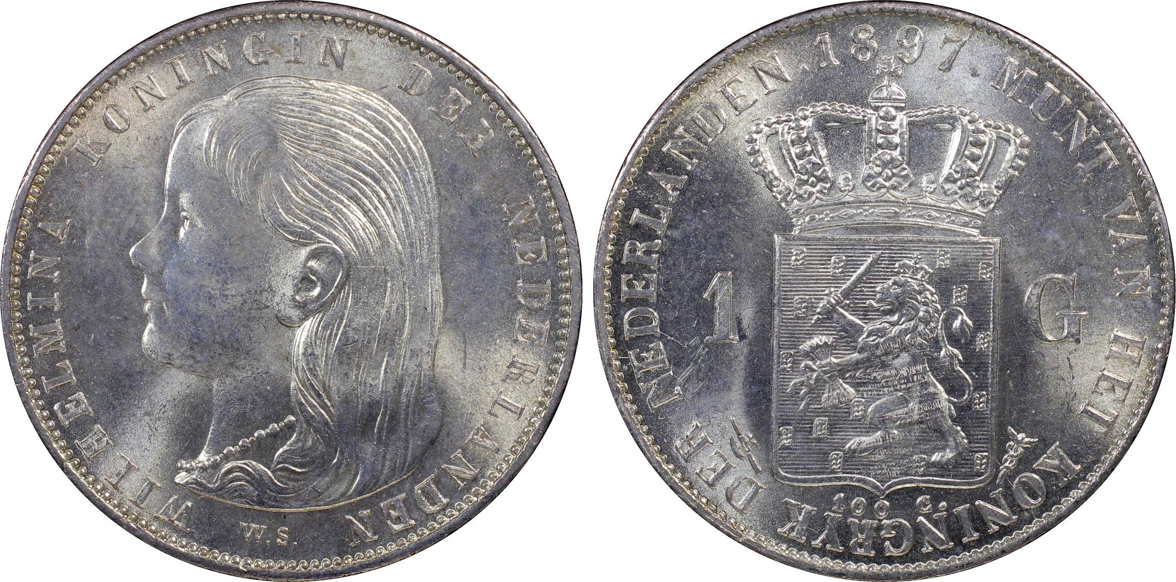 32630497 1 gulden 1897 PCGS MS64+ NM collectie