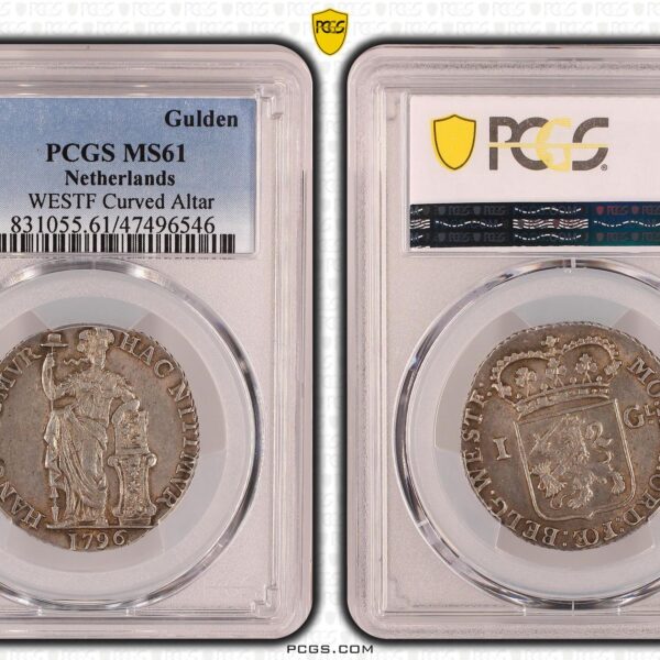 Bat.Republiek W.Friesland 1 gulden 1796 PCGS MS61