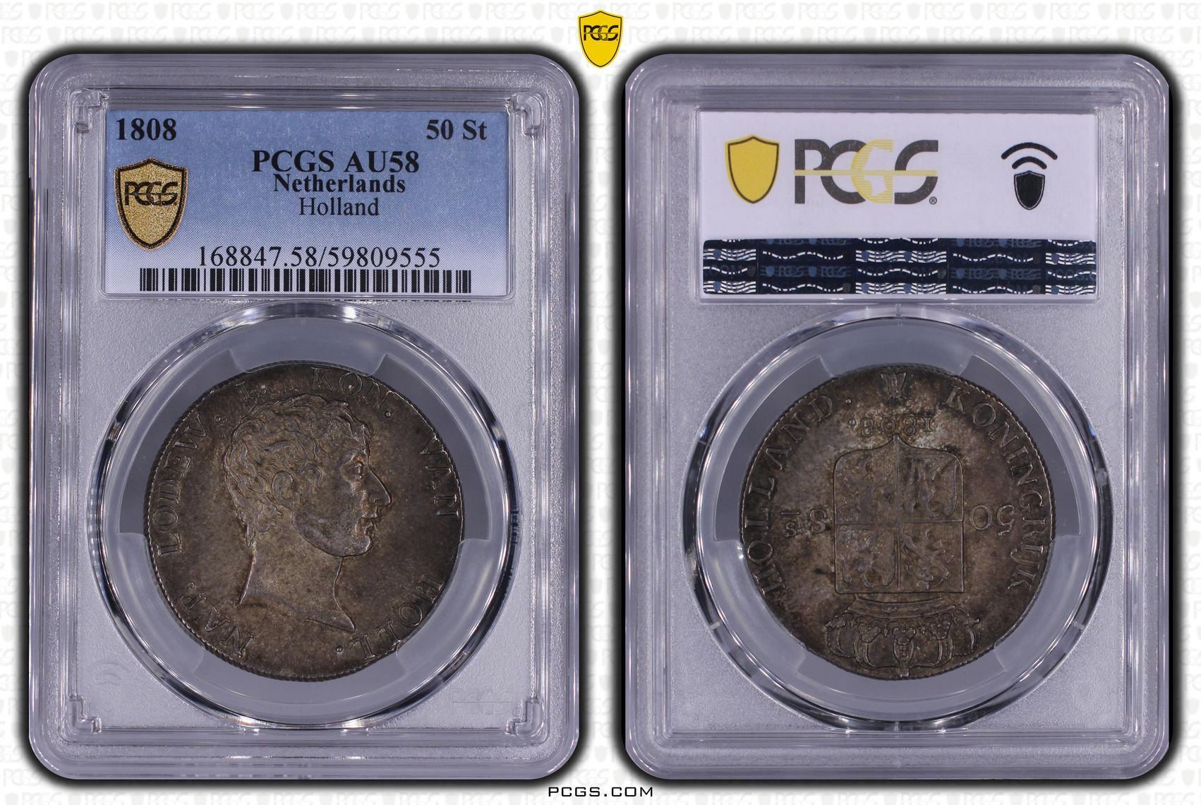 50 stuiver 1808 Lodewijk Napoleon AU58 PCGS 50 stuiver 1808 Lodewijk Napoleon AU58 PCGS