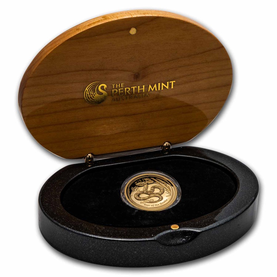 Gouden Snake L2 0.25oz 2013 Proof openbox front 101munten