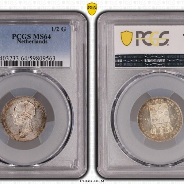 halve gulden 1848 MS64 PCGS