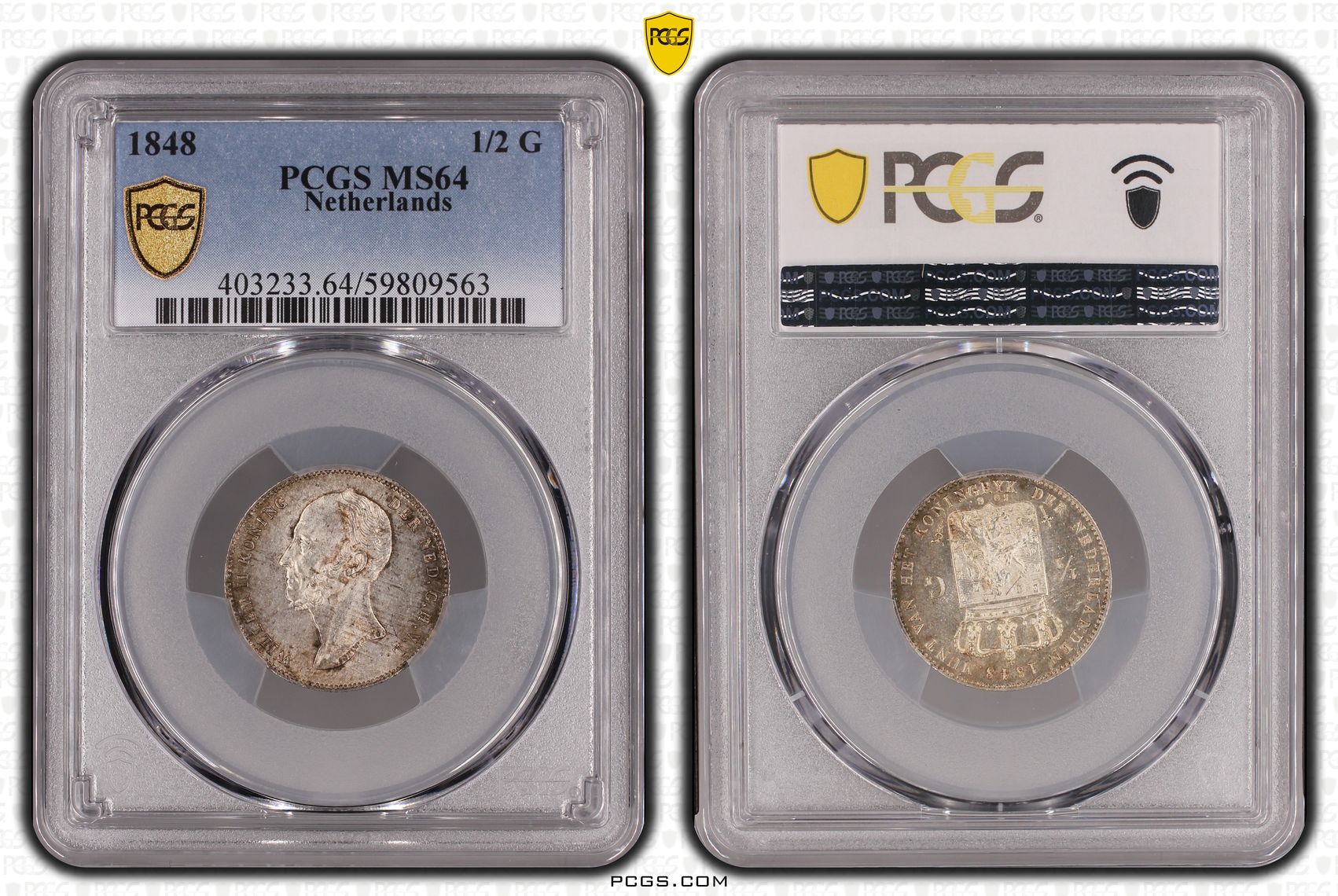 halve gulden 1848 MS64 PCGS halve gulden 1848 MS64 PCGS