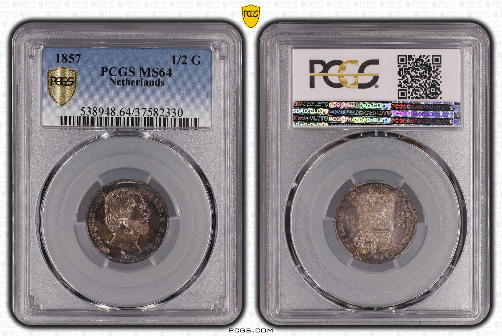 halve gulden 1857 MS64 PCGS Top Pop halve gulden 1857 MS64 PCGS Top Pop