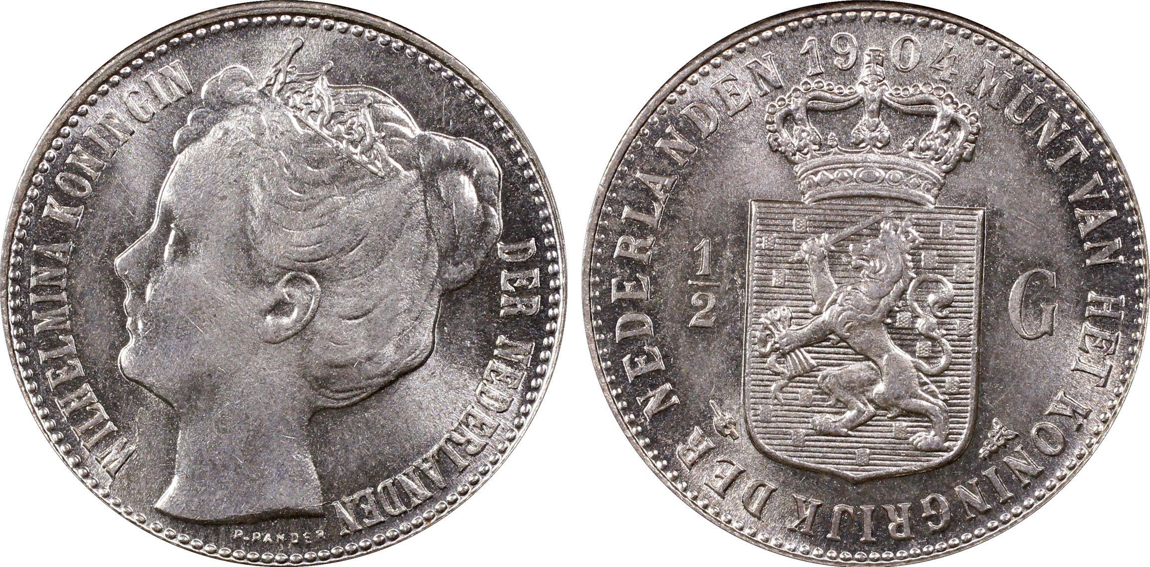 halve gulden 1904 MS64 PCGS Top Pop halve gulden 1904 MS64 PCGS Top Pop